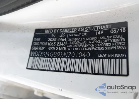 2019 Mercedes-Benz Cla 250 4Matic z USA, uszkodzony, nr VIN WDDSJ4GB9KN701040